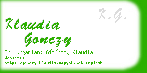 klaudia gonczy business card